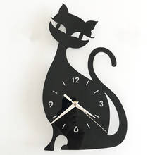 Acrylic Cartoon Wall Clock Living Room Mute Wall Clock Cat Creative Kitchen Wall Watches Home Decor 6W669 2024 - buy cheap