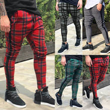 Men's Long Casual Sport Pants Slim Fit Plaid Trousers Running Joggers Sweatpants Long Leisure Streetwear Pantalones de hombre#D5 2024 - buy cheap