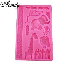 Aomily Elephant Lion Giraffe Monkey Shaped Silicone Soap Candy Fondant Chocolate Mould Silicone Chocolate Cookies Cake DIY Mold 2024 - buy cheap