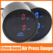 Medidor de presión de aire para coche, barómetro de 52mm con pantalla Digital de 2 pulgadas, LED rojo/azul, PSI, prensa de aire, amortiguador neumático 2024 - compra barato