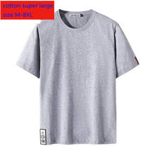 Camiseta masculina super grande de malha, camiseta casual solta de manga curta com gola redonda, tamanho grande, verão, novidade 2024 - compre barato