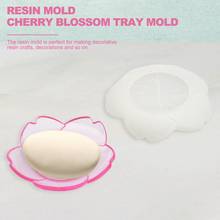 Resin Mold Cherry Blossom Tray Mold Crystal Resin Plate Mold Food Serving Dish Silicone Casting Mould for DIY Crafts 2024 - buy cheap
