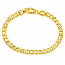 MxGxFam (19 cm x 5 mm ) 1:1 24 k  Yellow Gold Color Figaro Bracelets For Men Women Fashion Jewelry 2024 - buy cheap