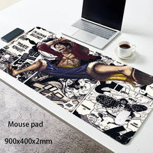 Alfombrilla de ratón de ANIME One Piece para juegos, alfombrilla de ratón con borde de bloqueo, teclado grande de dibujos animados, alfombrilla de ratón de manga 2024 - compra barato