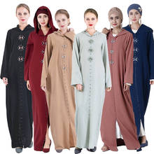 Abaya musulmana para mujer, vestido largo con capucha, Jalabiya, Dubái, Islam, marroquí, Malay, diamantes de imitación, moda de fiesta 2024 - compra barato