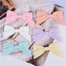 Julie Wang 10PCS Resin Bow Charms Mixed Colors Flat Back Bow-knot Pendants Jewelry Making Headwear Accessory 2024 - buy cheap