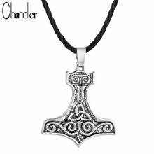 Chandler Huge Thor Hammer Necklace For Man Viking Amulet Hammer Scandinavian Pendant Norse Jewelry Celti Knot Sweater Choker 2024 - buy cheap