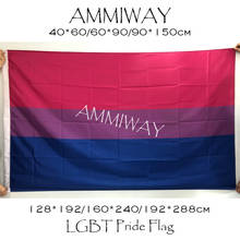 AMMIWAY-Bandera de arcoíris LGBT de orgullo Bisexual de cualquier tamaño, decoración del hogar Gay amigable, banderas y pancartas impresas de una o doble cara 2024 - compra barato