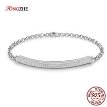 TONGZHE New Brand Bracelet 925 Sterling Silver Bracelets CZ Pave Setting Gold Wristlet Women Party Handmade Jewelry 2024 - buy cheap
