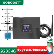 GOBOOST Amplifier 3G 4G 850 1700 1900MHz Cellular Signal Booster Network Repeater 65DB Display Cell Phone Antenna a Set for Home 2024 - buy cheap