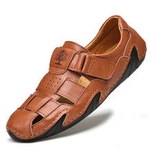 2021 Classic Mens Sandals Summer Genuine Leather Sandals Men Outdoor Casual Lightweight Sandal Fashion Men Slipper Size 38-48 2024 - buy cheap