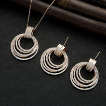 New Designer Luxury Twist Lines Geometry Cubic ZirconEngagement Dubai Naija Bridal Necklace Earring Jewelry Set D1396 2024 - buy cheap