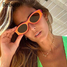 Popular Orange Small Cat Eye Sunglasses For Women Fashion Vintage Oval Brand Shades Sun Glasses Female UV400 2024 - buy cheap