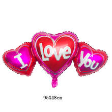 50PC Siamese heart I LOVE YOU balloon  Aluminum balloon wedding birthday party decorations Supplies Valentine's Day globos 2024 - buy cheap