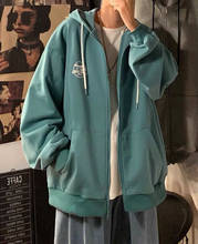 Moletom estilo harajuku com capuz, roupas de inverno femininas, blusa de manga longa em veludo para mulheres, estilo coreano e azul 2024 - compre barato