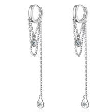   Creavtive Long Chain Tassel Hoop Earrings for Women CZ Zircon   Earring Jewelry Wedding Party brincos 2024 - buy cheap