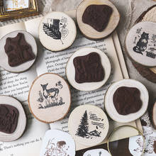 Vintage Animal Plant Circle Wooden Rubber Stamp DIY For Scrapbooking Card Making Photo Album Decoration Stamps 2024 - buy cheap