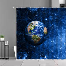 Shower Curtains Polyester Waterproof 3D Printing Blue Globe Shower Curtains Bath Screens Home Decor Background Curtain With Hook 2024 - buy cheap