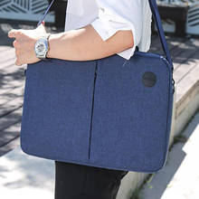 2020 fashion Briefcase one shoulder handbag men's business notebook waterproof 15.6 inch Computer Briefcase leather laptop bag 2024 - buy cheap