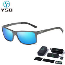 YSO Blue Lens Sunglasses Men For Car Driving UV400 Protection Glasses Rectangle Aluminium Mag Frame Sunglasses Polarized 8021 2024 - buy cheap
