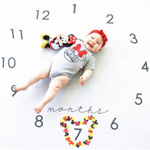 Manta de foto mensual para bebé, telón de fondo de tela para crecimiento, calendario, pañales, accesorios de fotografía infantil 2024 - compra barato