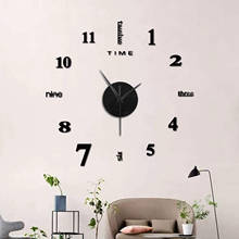 Функциональные Акриловые минималистичные настенные часы, современные настенные часы Diy, 3d декоративные зеркальные наклейки на поверхность, домашний офис, Декор, настенные часы 2024 - купить недорого