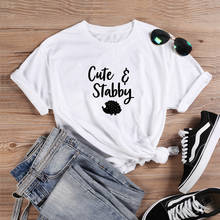 Cute Stabby Graphic T Shirt Women Short Sleeve Cotton T Shirts Woman Loose T Shirt Women Top Harajuku T Shirt Femme 2024 - buy cheap