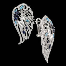 MDNEN-pendientes de cristal con alas de Ángel huecas para mujer, joyería de compromiso de Color plateado, regalo de boda 2024 - compra barato