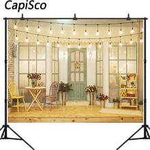 Capisco фон для фотосъемки с цветочной дверью для новорожденного дня рождения свадьбы фоновое украшение для вечеринки портретная фотосессия студия реквизит 2024 - купить недорого
