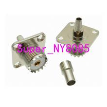 1pce Connector SO239 UHF female 4-hole 25mm flange crimp RG58 RG142 LMR195 cable 2024 - buy cheap