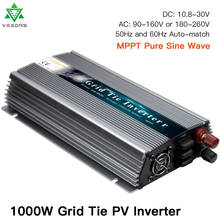 MPPT 1000W GTI On Grid Tie Inverter 18V 24V 36V Microinverter инвертор солнечной установки Pure Sine Wave 110V 220V для 36 60 72cells PV 2024 - купить недорого