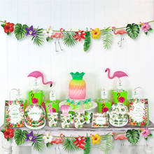 Flamingo Paper Plate Napkin Dispasable Tableware Hawaii Party Straw Cup Happy Birthday Party Decoration Aloha Hawaiian xx74 2024 - buy cheap