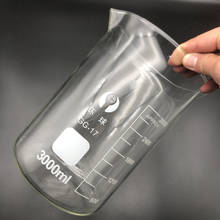 Vaso de vidrio de laboratorio de 3000mL, vaso medidor de laboratorio de cocina, alta temperatura, Tesistance, borosilicato 3,3 2024 - compra barato