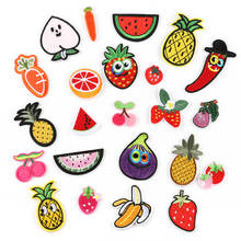 Emblemas bordados de frutas, legumes, planta-ovo, laranja, melancia, apliques, patches para roupas, 10 peças 2024 - compre barato
