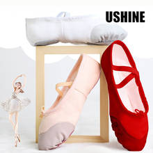 USHINE Yoga Gym Flat Slippers White Pink White Black Canvas Ballet Dance Shoes For Girls Children Women Teacher Ballerina 2024 - buy cheap