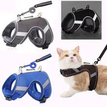 Peiteira e colete para cães e gatos, conjunto ajustável de malha de poliéster com colete refletor para cães pequenos e médios 2024 - compre barato