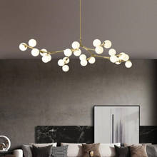 Luminária pendente nórdica de vidro, candelabro com lâmpadas led para pendurar em bonsais, galhos de arte para sala de estar, quarto 2024 - compre barato