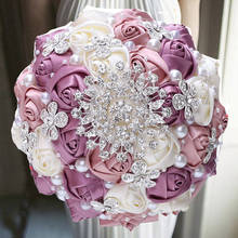 1pc/lot Purple Bride Wedding Flower With Diamond For Wedding Party 2024 - buy cheap