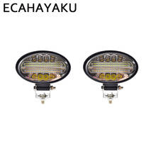 Ecahayaku 2 pces 144 w conduziu a barra de luz do trabalho âmbar 5.5 polegada conduziu a luz de nevoeiro para fora da estrada 4x4 4wd suv atv caminhão trator lâmpada condução 12 v 2024 - compre barato