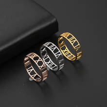 My Shape Roman Number Ring Letter Love Finger Rings for Women Stainless Steel Rings Gold Color Hollow Cut Out Wedding Jewelry 2024 - buy cheap