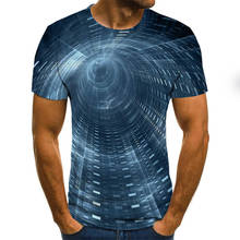 Тоннель графическая футболка 3D геометрический камуфляж мужская футболка Повседневная Harajuku топы Летняя футболка с круглым вырезом размера плюс уличная одежда 2024 - купить недорого