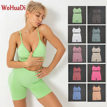 WOHUADI Sportswear Women Clothes Sport Bra Yoga Set Shorts Female Fitness Workout Gym High Waist Leggings Quick Drying Tight 2024 - buy cheap