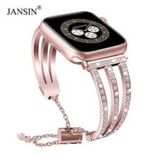 Apple Watch Band 38mm 40mm 42mm 44mm Stainless Steel Strap women Diamond Bracelet watchbands for Apple Watch Series 6 SE 5 4 3 2 2024 - buy cheap