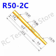 100/Pack R50-2C NEW Hardware Accessories Metal Spring Probe Length 17.5mm Gold Tool Electronic Test Probe tubes 2024 - buy cheap