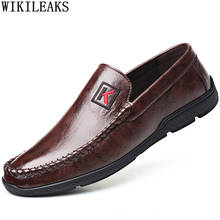 Luxury Designer Slip on Shoes for Men 2022 Brown Mens Loafers Shoes Fashion Black Leather Casual Shoes Man Zapatillas De Hombre 2024 - buy cheap