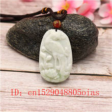 Natural White Chinese Jade Phoenix Pendant Flower Necklace Charm Jewellery Fashion Accessories Carved Amulet Gifts for Women 2024 - buy cheap