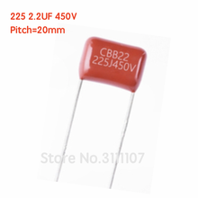 10PCS/LOT 225 450V 2.2uF CBB Polypropylene Film Capacitor Pitch 20mm 225 2.2uF 450V 100%NEW 2024 - buy cheap