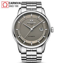 Carnival Automatic Watch Men Business Stainless Steel Strap Mechanical Wristwatche Calendar Waterproof Watches Clock Top Quality 2024 - buy cheap