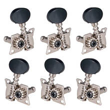 6x Replace Guitar Machine Heads Knobs Guitar String Tuning Pegs Machine Head Tuners 3L 3R for Acoustic, Electric Guitar (Black) 2024 - buy cheap