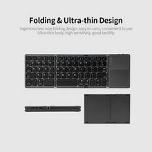 Teclado ultra fino sem fio bt 64-teclado dobrável chave portátil ultra fino bt com touchpad para tablet do telefone móvel 2024 - compre barato